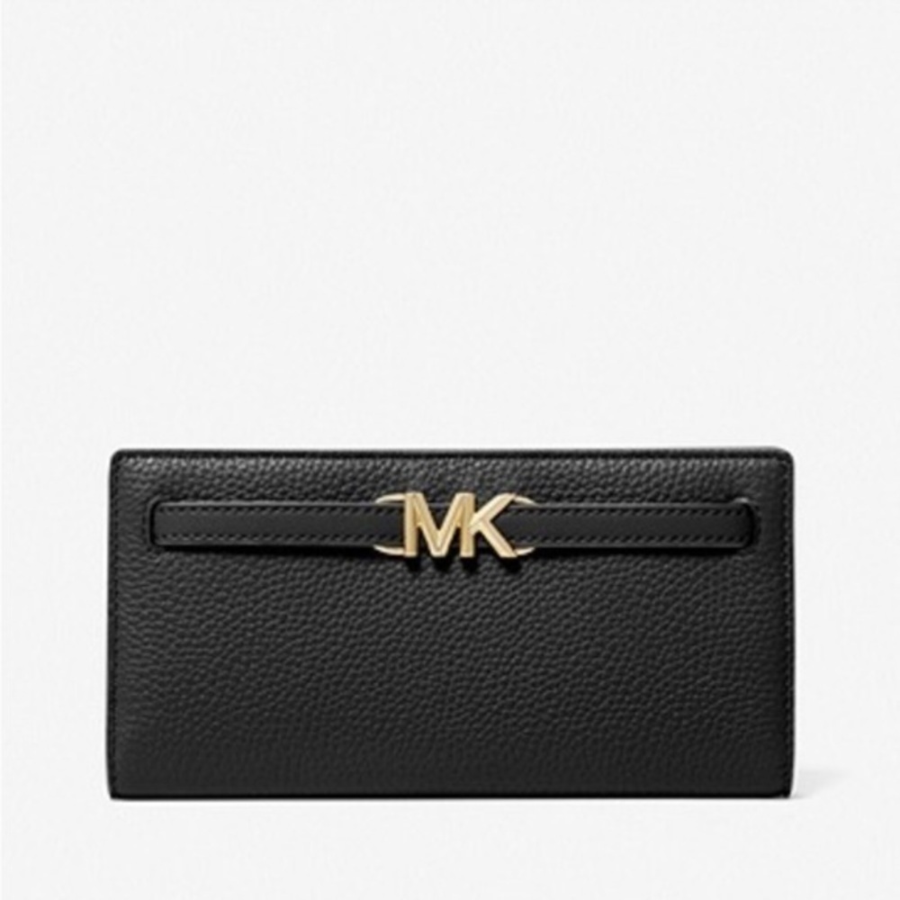 MICHAEL KORS Reed Large Pebbled Leather
Snap Wallet Black